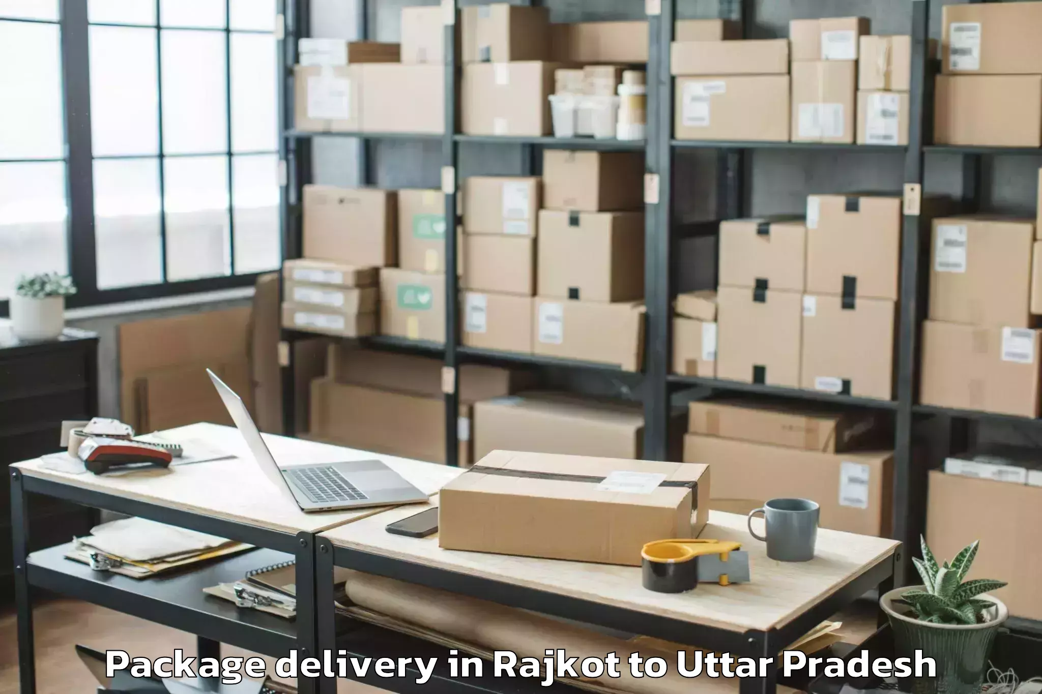 Easy Rajkot to Dr Ram Manohar Lohia Avadh Uni Package Delivery Booking